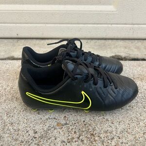 Nike Black Cleats with Neon Yellow Swoosh, Boys Nike Cleats, Boys Soccer Cleats